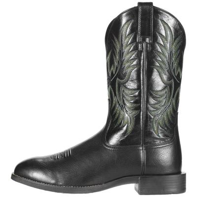 Ariat Heritage Stockman Siyah / Yeşil Western Csizma Erkek (29992-095)